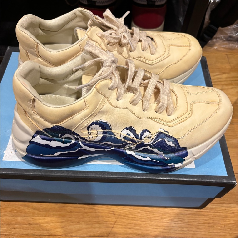 Gucci Rhyton Leather Waves Sneakers
